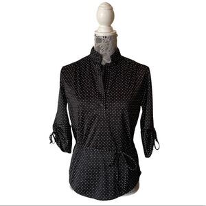 Vintage Topson Downs Polka Dot Blouse Black & White